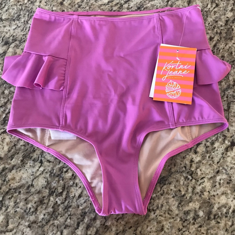 Kortni Jeane Bodacious Purple Hip Ruffle Bottoms